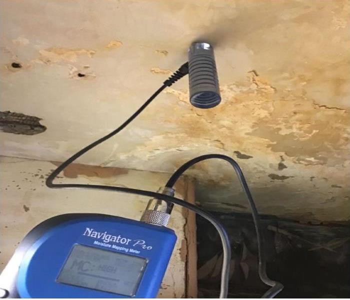 penetrating moisture meter showing signs of moisture